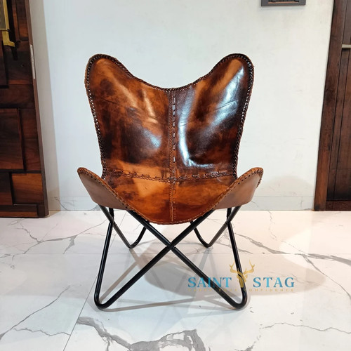 Chaise papillon cuir - chaise,