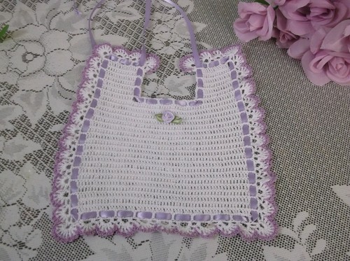 Hand crocheted baby - crocheted, bib