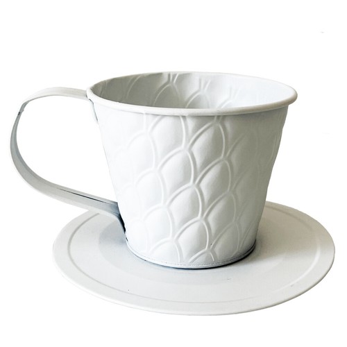 Cache pot métal blanc en - pot,