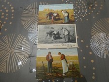 3 carte postale les glaneuses l' angelus , 1910 environ , millet jean francois