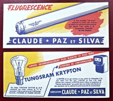 BUVARD - TUNGSRAM - CLAUDE PAZ ET SILVA - TUBE NÉON AMPOULE KRYPTON ILLUSTRATEUR