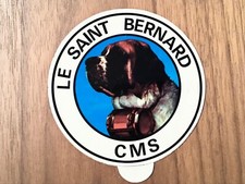 autocollant sticker ancien chien SAINT BERNARD CMS tonneau de rhum dog
