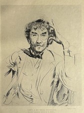 Paul César  Helleu gravure Portrait De James Abbott McNeill Whistler 1900