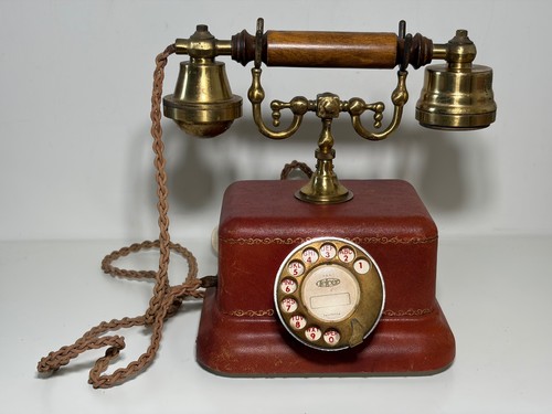 Téléphone telcer ancien cuir - telcer,