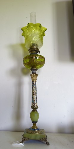 Lampe pétrole cloisonne - lampe,