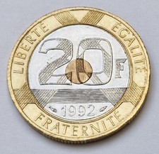 Pièce de monnaie 20 Francs Mont Saint-Michel 1992 République Française