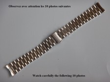 19 mm BRACELET NEUF ACIER TYPE OYSTER SUR DÉPLOYANTE PAPILLON À POUSSOIRS