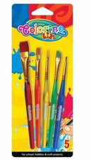 Colorino Pinceaux Scolaires - Set de 5 pour Peinture Créative