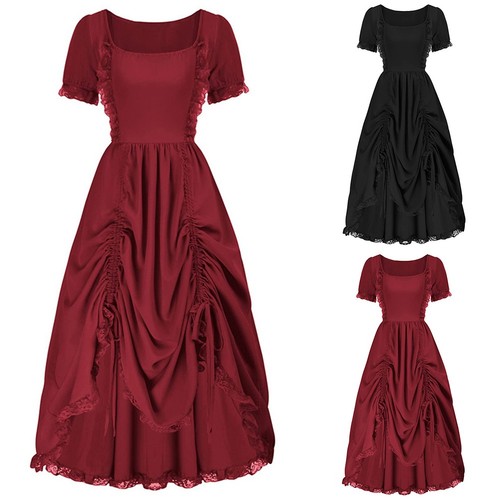 Robe gothique noire rouge pour