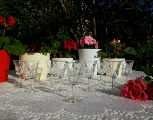 Verres pied cristal - 10, à