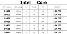 Intel Core 2 Quad Q9300 Q9400