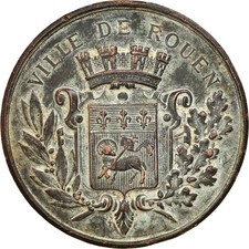 France, Médaille, SPA, Cercle Rouennais, Rouen, 1885, TB+, Cuivre