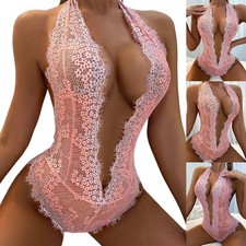 Femmes Sexy Floral Dentelle Lingerie Body Nuisette Justaucorps Pyjama/V??tements
