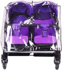 Housse de Pluie pour Poussette Double Habillage Pluie Landau en EVA Transpare...