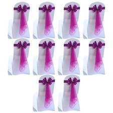 Charmant lot de 10 ceintures de chaise extensible avec beau motif noeud