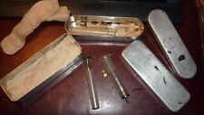 ancienne seringue verre gradué lot de deux + aiguille + boite alu