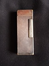 Dunhill / Briquet rectangulaire Rollagas en métal argenté / Dupont