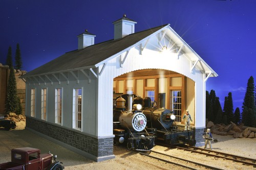 Scale train locomotive shed - scale,