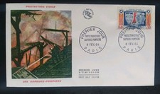 Enveloppe Premier Jour Timbre Sapeurs Pompiers N° 1404 Oblitéré Paris 1964