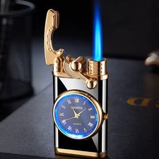 Briquet Montre Noir & Doré – Flamme Bleue Rechargeable Cadeau Homme Luxe