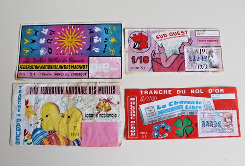 Billets loterie anciens - billets,