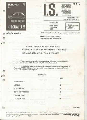 Renault 193 r 5 ts - 193,