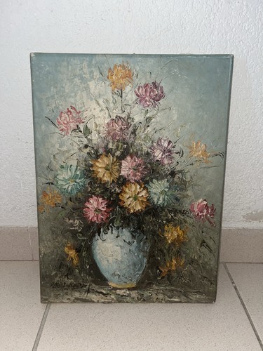 Tableau ancien huile sur toile - tableau,