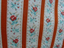 ancien rideau fleuri coton à