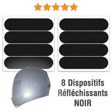 8 Stickers Réfléchissants pour casque moto 8 x 2 cm: Adhésifs signalisation PRO