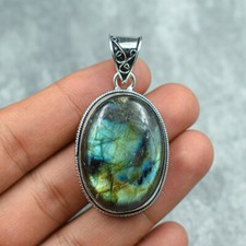 Pendentif Fait Main En Argent Sterling 925 En Labradorite Aimer AS-28