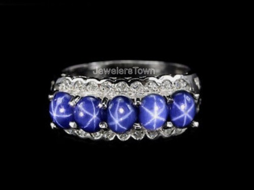 Bague saphir bleu saphir