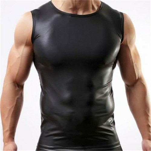 Hommes faux cuir - hommes, débardeur