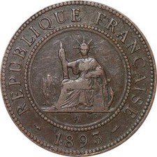 R3287 Indochina 1 Cent Liberty 1893 A Paris -> Make Offer