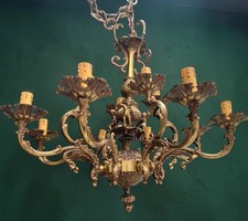 Lustre ancien bronze doré - bronze,