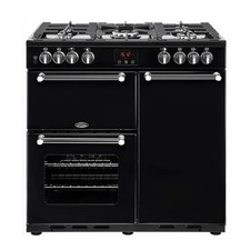 belling piano de cuisson gaz 177l 5 feux inox/noir PKENS90DFBLKC 