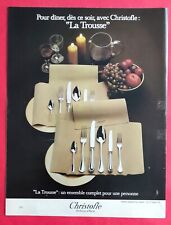 Publicité de presse:  LA TROUSSE de CHRISTOFLE Couvert pour 1 Personne  1982