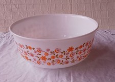 Saladier Arcopal Vintage Modèle Scania Fleur Orange Diamètre 22,5cm