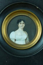 Ancienne Miniature Portrait de
