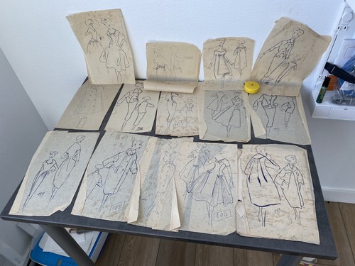 Lot dessins croquis mode - 14,