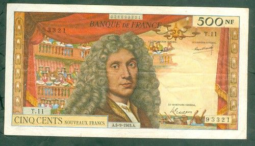 Rare billet 500nf molière - billet,