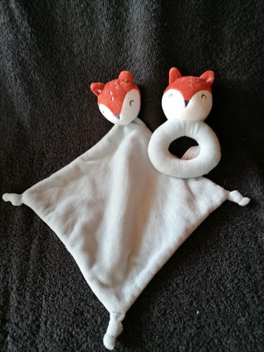 Doudou plat renard biche blanc - doudou,
