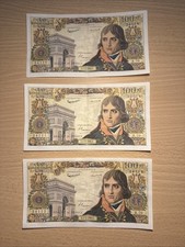 Lots De 3 Billets Napoléon Bonaparte 100 NF Cent Nouveaux Francs Numéro Suivi