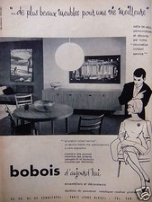 PUBLICITÉ 1960 BOBOIS DE PLUS BEAUX MEUBLES POUR UNE VIE MEILLEURE - ADVERTISING