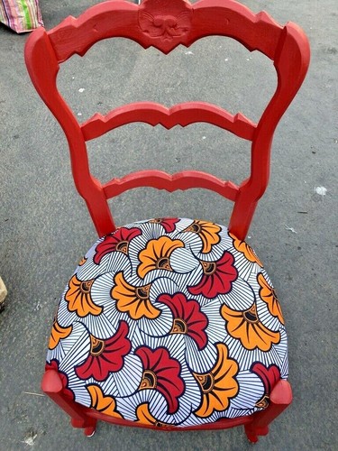 Chaise bois peinte rouge - peinte, en