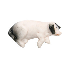 Ancienne Fève Allemande Cochon Porc 32mm Biscuit Hertwig Figurine Miniature