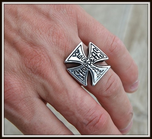 Bague chevalière acier - acier, 316