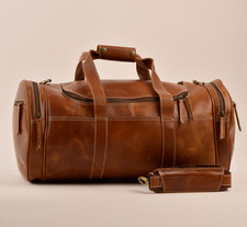 Sac de sport cabine de voyage bagage à main bagage à main en cuir de buffle...