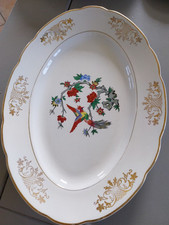 Ravier ancien Faience KG Lunéville Badonviller Décor Oiseau du Paradis Coloré