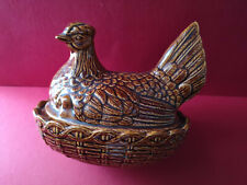 Poule boite pot couvert en céramique  TBE