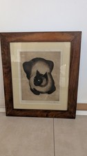 Eau forte Signée (Alex Orsi) Dessin De Chat Siamois 